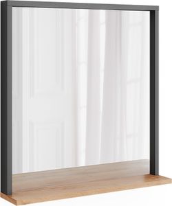 Vicco Wandspiegel Orlando, 57 x 60 cm mit Spiegel, Anthrazit/Goldkraft Eiche