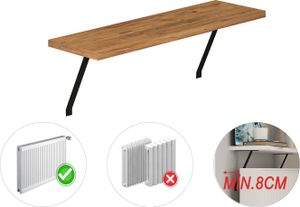 Platzsparendes Heizkörperregal Adin in Braun, für schmale Heizungen, 60 cm, 92437
