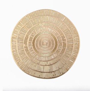 4x Gold Tischset Platzdeckchen Platzset rund PVC