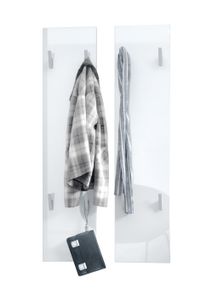 Vladon Wandpaneel 120, Garderobenpaneel bestehend aus 2 Paneelen, Weiß Hochglanz  (je 28 x 120 x 2 cm)