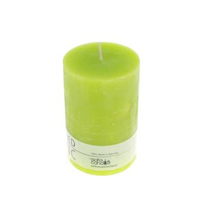 Kerze Rustic 140×70mm selbstverlöschend sichere Kerze Stumpenkerze Tischkerze, Farbe:limone