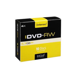 Intenso Wiederbeschreibbare DVD - DVD-RW Rohling - 4,70 GB - 4x Schreibgeschwindigkeit - 10er Slim Case - 120mm