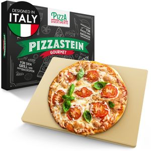 Pizza Divertimento - Pizzastein für Backofen und Gasgrill – Pizza Stein aus Cordierit bis 900 °C – Pizza Stone für knusprigen Boden & saftigen Belag