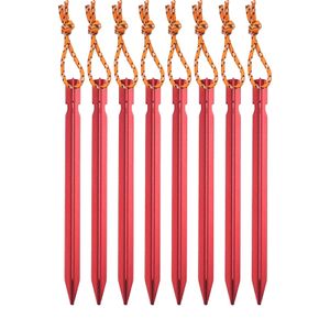 INF Zeltheringe mit Schlaufe 18 cm Alu Rot/Orange 8er-Pack