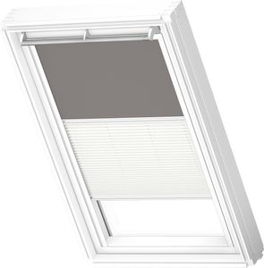 VELUX Original Dachfenster Duo Verdunkelungsrollo für SK06, Grau, mit weißer Führungsschiene