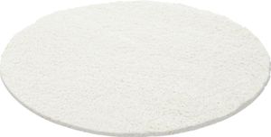 Teppich Wohnzimmer Hochflor Creme 200x200 Rund Unicolor - Einfarbig aus Polypropylen Teppich Wohnzimmer Hochflor Creme 200x200 Rund Unicolor - Einfarbig aus Polypropylen