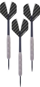 Longfield Darts Steeltip Dart Pfeil Set 23 Gramm Silber/Schwarz 3 Stück