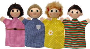 4er Set Handpuppen Kleine Familie in der Pappschachtel 19 cm Mehrfarbig, 22795D 4er Set Handpuppen Kleine Familie in der Pappschachtel 19 cm Mehrfarbig, 22795D