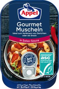 Appel Gourmet Muscheln in pikanter Salsa Sauce zum Verfeinern 100g Appel Gourmet Muscheln in pikanter Salsa Sauce zum Verfeinern 100g