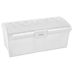 Toastbrotbox transparent weiß mit Klappdeckel Brotkasten Brotbox Brotbehälter Toast Brot Box Brotkiste Brotdose