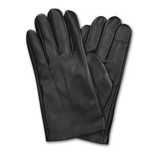 Navaris Touchscreen Leder Handschuhe für Herren - Lammleder mit Kaschmir Futter - Nappa Lederhandschuhe warm - Herrenhandschuhe mit Touch Funktion