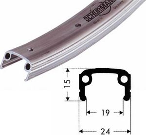 Felge Alu 20" silber matt 406-19 VL 8,5mm 36 Loch, ohne Ösen
