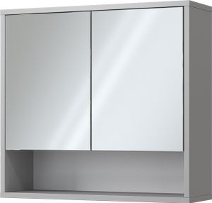 Vicco Badspiegelschrank Eliza, 70 x 65 cm mit 2 Türen, Grau