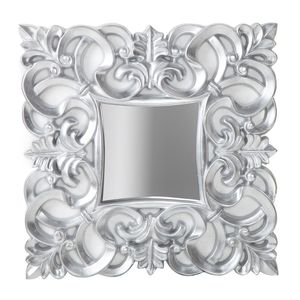 Eleganter Barock Design Spiegel VENICE 75x75cm silber antik Wandspiegel Badspiegel