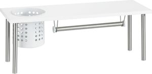 WENKO Küchenregal BLANCO Edelstahl MDF Weiß Universal Ablage Rollenhalter
