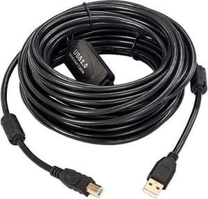 Kabel USB Microconnect USBAB20B-ACTIVE 20 m 2.0 USB A USB B Czarny (USBAB20B-ACTIVE)