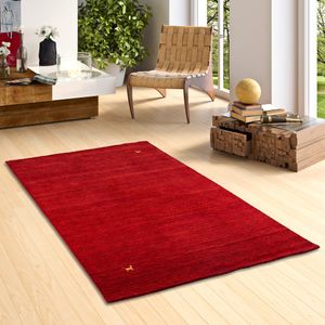 Natur Teppich Indo Nepal Gabbeh Shiva Rot, Größe:140x200 cm