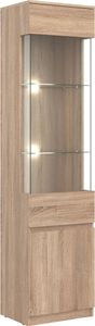 Vitrina REMI RM07 Wohnzimmerschrank 47,5x194x37 cm Vitrinenschrank Sonoma Eiche (ohne Beleuchtung) Vitrina REMI RM07 Wohnzimmerschrank 47,5x194x37 cm Vitrinenschrank Sonoma Eiche (ohne Beleuchtung)