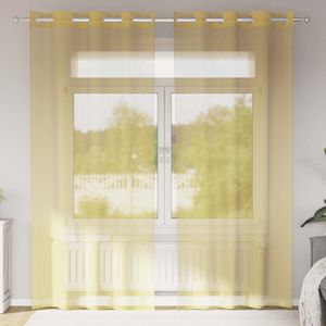 vidaXL Voile Vorhänge mit Ösen 2 Stk. Gelb vidaXL Voile Vorhänge mit Ösen 2 Stk. Gelb