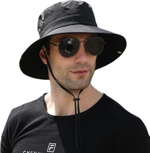Sonnenmütze Herren Sommerhut UV Schutz Fischerhut Sommer Boonie Hut mit Breiter Krempe Wanderhut