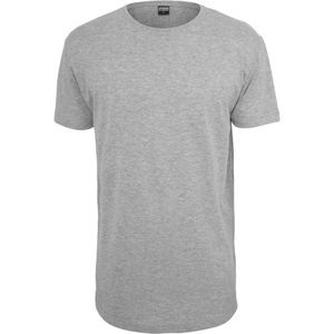 Urban Classics Shaped Long Tee Herren T-Shirt Grau Schwarz Weiß, Größe: L; Farbe: Grey