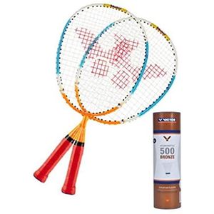 Victor Badminton Set Starter | Badminton Set Badmintonschläger Badmintonbälle Federball