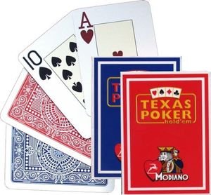 Modiano Texas Poker Kartenspiel 100% Plastik Blau