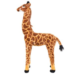 vidaXL Plüschtier Giraffe Stehend Plüsch Braun und Gelb XXL