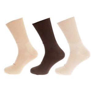 Herren Wellness-Socken mit Bambusanteil, für Diabetiker ideal, 3er-Packung MB569 (39-45 EU) (Creme/Beige/Braun)