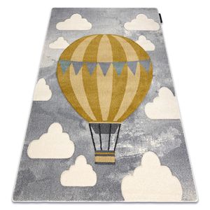 Kinderteppich PETIT BALOON Ballon, Wolken grau Grau 140x190 cm