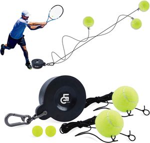 GS CHIER Solo Tennis Trainer Rebound Ball Set，Tennis Trainingsgerät für Draußen oder, Tennistrainer Mobil für Kinder & Erwachsene，Tennis Practice Equipment