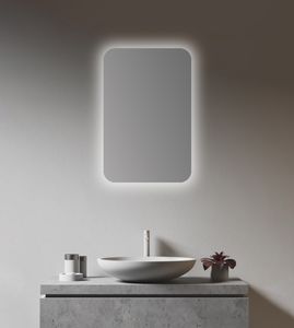 Talos LED-Spiegelschrank Oval  mit Beleuchtung 40 x 60 x 10 cm - hochwertiger Aluminiumkorpus in matt schwarz mit Kippschalter - Lichtspiegel mit Lichtfarbe Neutralweiß - Badezimmerspiegelschrank