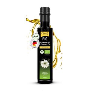 Sunnah Shop® Bio Schwarzkümmelöl gefiltert kaltgepresst 250ml - Black Seed Oil Organic - 100% rein aus ägyptischen Nigella Sativa