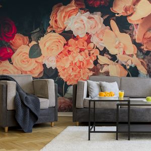 Muralo XXL Vlies FOTOTAPETE BLUMEN Orchidee Rosen Natur 3D Effekt (B) 416 cm x (H) 254 cm Tapete Wandtapete WOHNZIMMER SCHLAFZIMMER 5186