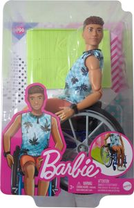 Brb Model Ken Na Invalidním Vozíku V Modrém Kostkovaném Tílku