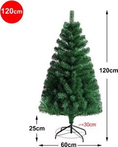 Spritzguss Tanne Weihnachtsbaum künstlich 120 cm, Natürlich und Echt Premium schwer entflammbar Christbaum mit Metall Christbaum Ständer  ca. 60 cm, Einfache Montage