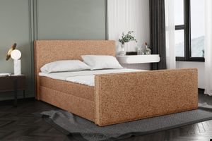 Boxspringbett mit bettkasten und matratze + topper LILA stof Puente Marille 140x200 cm