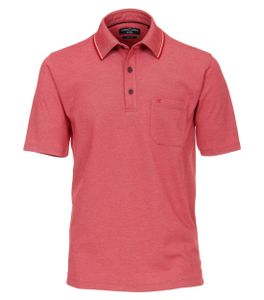 Größe XL Casamoda Sport Polo Shirt Hellrot Kurzarm Normal Geschnitten Kragen mit 3-Knopf Ausschnitt 55% Baumwolle, 45% Polyester