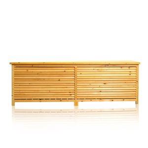Melko Auflagenbox Braun Kissentruhe 170 cm Gartenkiste Aufbewahrungsbox Holz