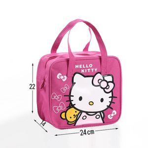Cute Hello Kitty Lunch Bag Thermotasche für Arbeit Büro Picknick Lunchbox Kinder Bento-Tasche Rosarot