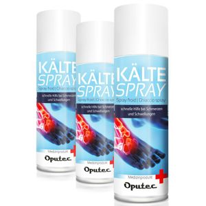 3 x 400ml Oputec Kältespray Eisspray Klassisch: Erste-Hilfe-Spray bei Sportverletzungen, Schmerzen und Schwellungen - Medizinisches Kühlspray für Erste-Hilfe-Set