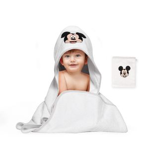 Disney Home Micky Maus  Baby Kapuzenhandtuch Set bis 5 Jahre %100 Baumwolle Kapuzenhandtuch 80 x 80 cm Waschlappen 15 x 20 cm