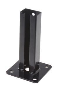 Aqbau® Aufschraubhülse Pfostenträger für Zaunpfosten 60x40 zum aufschrauben | Schwarz