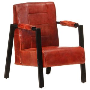 vidaXL Sessel 60x80x87 cm Dunkelbraun Echtes Ziegenleder - Sessel - Stuhl - Stühle - Lederstuhl
