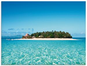 ARTland Glasbild Verblüffende Fiji Insel und klares Meer Glasbild Größe: 60x45 cm