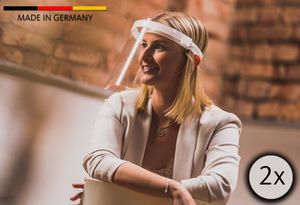 Gesichtsschutz aus Kunststoff  Germany 2x Halterungen mit 6 Wechselfolien Face Shield Gesicht : 2 Stück