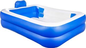 Familien Pool, transparent - blau mit Kopfteil