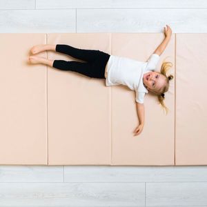 Gymnastická podložka Športová podložka Gymnastická podložka Skladacia fitness podložka Hracia podložka 4-dielna 200x100x10cm | Béžová