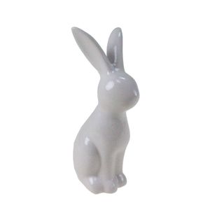Hase aufrecht Keramik weiß 14,5x6,5x4,5cm Osterhase Ostern Frühling Figur
