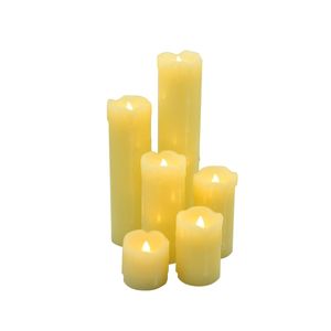 6 LED Echtwachskerzen Kerzen aus Echtwachs Wachskerze flackernd warmweiß Set